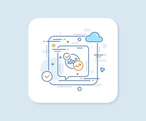 Poster - charts, statistics line icon. abstract vector button. report graph or sales growth sign. analytics d