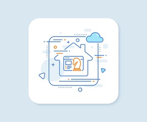 Aufkleber - Seo strategy line icon. Abstract vector button. Search engine optimization sign. Analytics chess symbol. Seo strategy line icon. Home concept badge. Vector