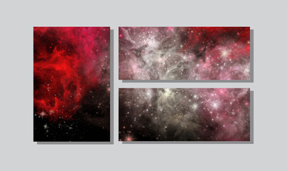 Wall Mural - Space Abstract Galaxy Banners set. Vector design.