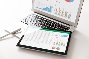 Business analytics applications, financial concept