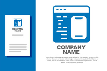 Blue Software, web developer programming code icon isolated on white background. Javascript computer script random parts of program code. Logo design template element. Vector