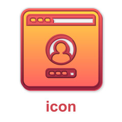 Poster - Gold Create account screen icon isolated on white background. Vector