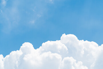 Beautiful clouds bottom with blue sky background. Unusual clouds in the blue sky