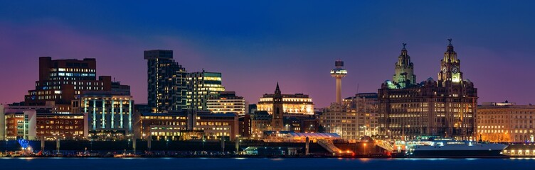 Liverpool skyline night