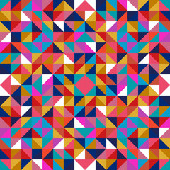 Poster - Different colors make mosaic pattern. Big size of vector multicolor puzzle. Decorative mosaic tile in vector.