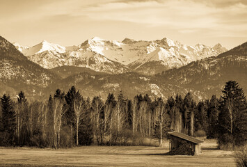 Sticker - landscape near benediktbeuern in bavaria