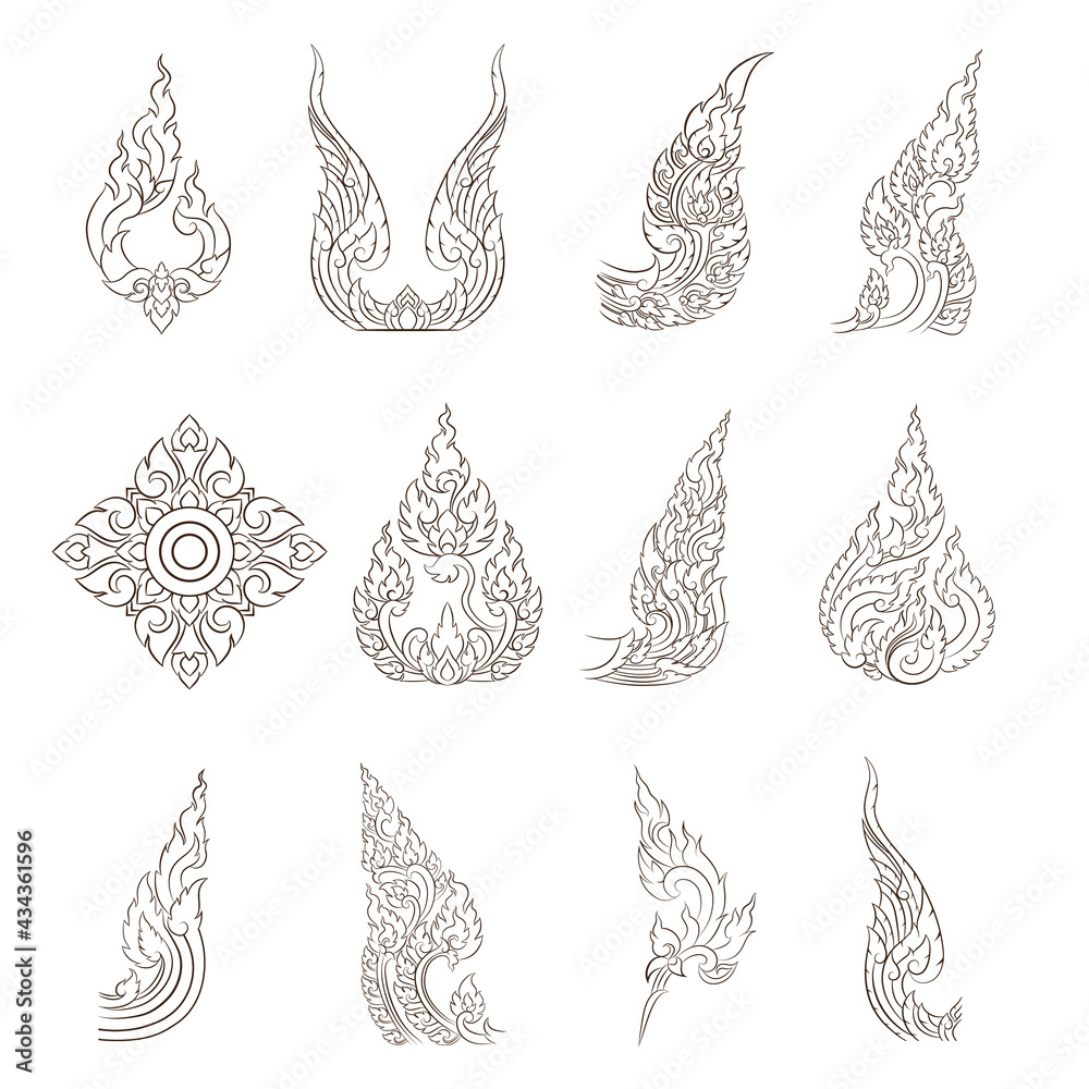 Thai Line Pattern Line Thai art pattern vector illustration Stock Vector | Adobe Stock