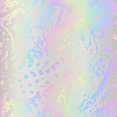 Wall Mural - Abstract hologram seamless pattern. Holographic foil texture. Iridescent background. Pearlescent color abstract pattern. Holography design for prints. Rainbow gradient background. Vector illustration