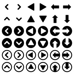 Fototapete - snvi15 SetNewVectorIllustration snvi - 36 black arrow icon . vector set . left right top bottom button . filled outline version . circle - simple flat - transparent . AI10 / EPS10 . g10562