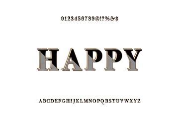 Poster - classic lettering, alphabet font, gray and white style background, typeface vector design