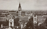 Fototapeta Londyn - london in england and house of parlament in the 1950s