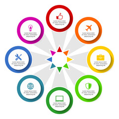 Leinwandbilder - Infographic vector template for presentation, chart, diagram, graph, business concept with 8 options.