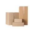 © New Africa - Pile of cardboard boxes on white background