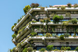 Fototapeta Perspektywa 3d - Green Building Facade Details In Barcelona, Spain