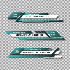 Poster - Modern geometric lower third banner template design. Colorful lower thirds set template vector