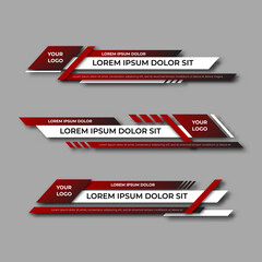 Poster - Modern geometric lower third banner template design. Colorful lower thirds set template vector