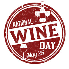 Wall Mural - National wine day grunge rubber stamp
