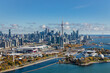 © LorneChapmanPhoto - An Aerial view of the Toronto city skyline from the west showing Ontario Place and Exhibition Place