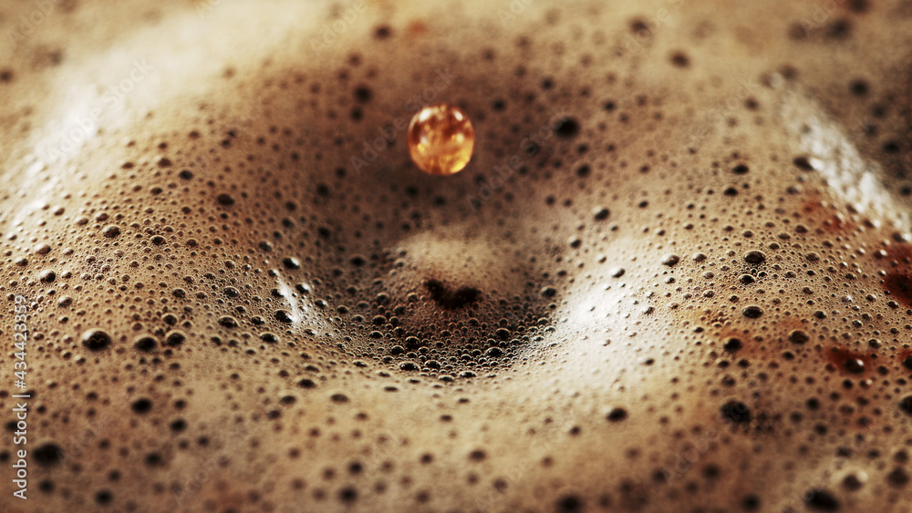 Freeze motion of macro shot of coffee drop - obrazy, fototapety, plakaty 