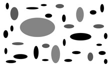Abstract White Background With Patterns Of Gray And Black Ovals