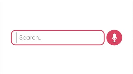 Poster - search bar blank animated whit blank line text box for searching database or browser