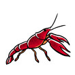Simple and realistic crayfish illustration