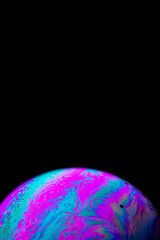 Wall Mural - Soap bubble. Abstract galaxy background with globe planet earth in universe space with sunlight on dark background. Concept of apocalypse, armageddon, doomsday.