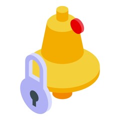 Poster - Notification password protection icon. Isometric of Notification password protection vector icon for web design isolated on white background