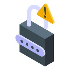 Poster - Padlock password protection icon. Isometric of Padlock password protection vector icon for web design isolated on white background