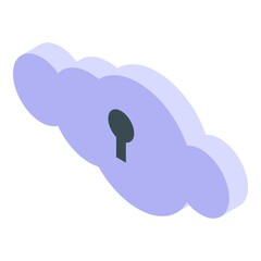 Poster - Data cloud password protection icon. Isometric of Data cloud password protection vector icon for web design isolated on white background
