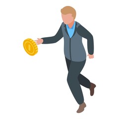 Poster - Successful career money run icon. Isometric of Successful career money run vector icon for web design isolated on white background
