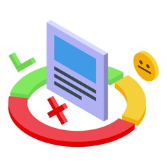 Poster - Successful campaign pie chart icon. Isometric of Successful campaign pie chart vector icon for web design isolated on white background