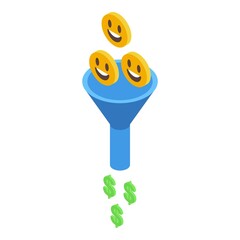 Poster - Successful campaign funnel icon. Isometric of Successful campaign funnel vector icon for web design isolated on white background