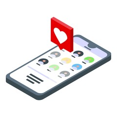 Poster - Successful campaign phone like icon. Isometric of Successful campaign phone like vector icon for web design isolated on white background