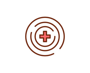 Wall Mural - Cross flat icon. Thin line signs for design logo, visit card, etc. Single high-quality outline symbol for web design or mobile app. Medical outline pictogram.