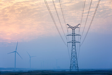 electricity tower under the sky