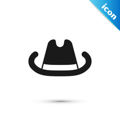 Sticker - Grey Western cowboy hat icon isolated on white background. Vector