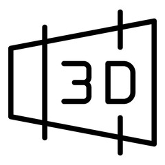 Poster - 3d interface icon. Outline 3d interface vector icon for web design isolated on white background