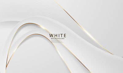Abstract white gold background poster beauty with dynamic. technology network Vector illustration.