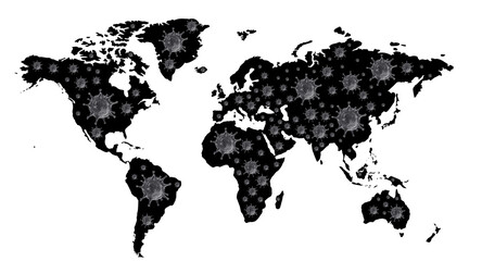  world Corona-virus 2019 concept monochromatic minimal art 
