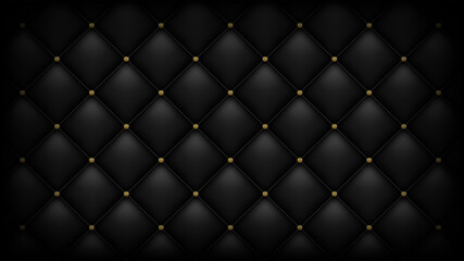 Luxury leather texture. Vip background with gold rivets. Vector illustration.