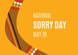 © betka82 - National Sorry Day vector. Boomerang detail on a orange background vector. Sorry Day Poster, May 26. Important day