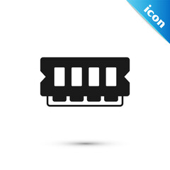 Grey RAM, random access memory icon isolated on white background. Vector
