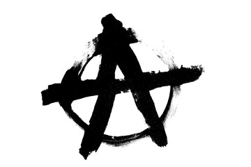Aufkleber - black symbol of anarchy is isolated against a white background