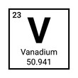 Vanadium periodic table element icon. Vanadium symbol science vector chemical element