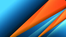 Abstract Futuristic Background With Blue And Orange Stripes. Vector Illustration