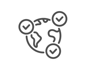 Poster - online voting line icon. internet vote sign. web election symbol. quality design element. linear sty