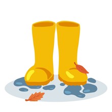 Yellow Rubber Rain Boots