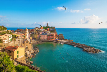 Vernazza (Italy) - A view of Vernazza, one of Five Lands villages in the coastline of Liguria region, part of the Cinque Terre National Park