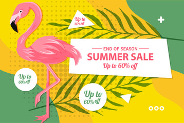 Summer sale banner template, Summer sale bright background for your advertisement